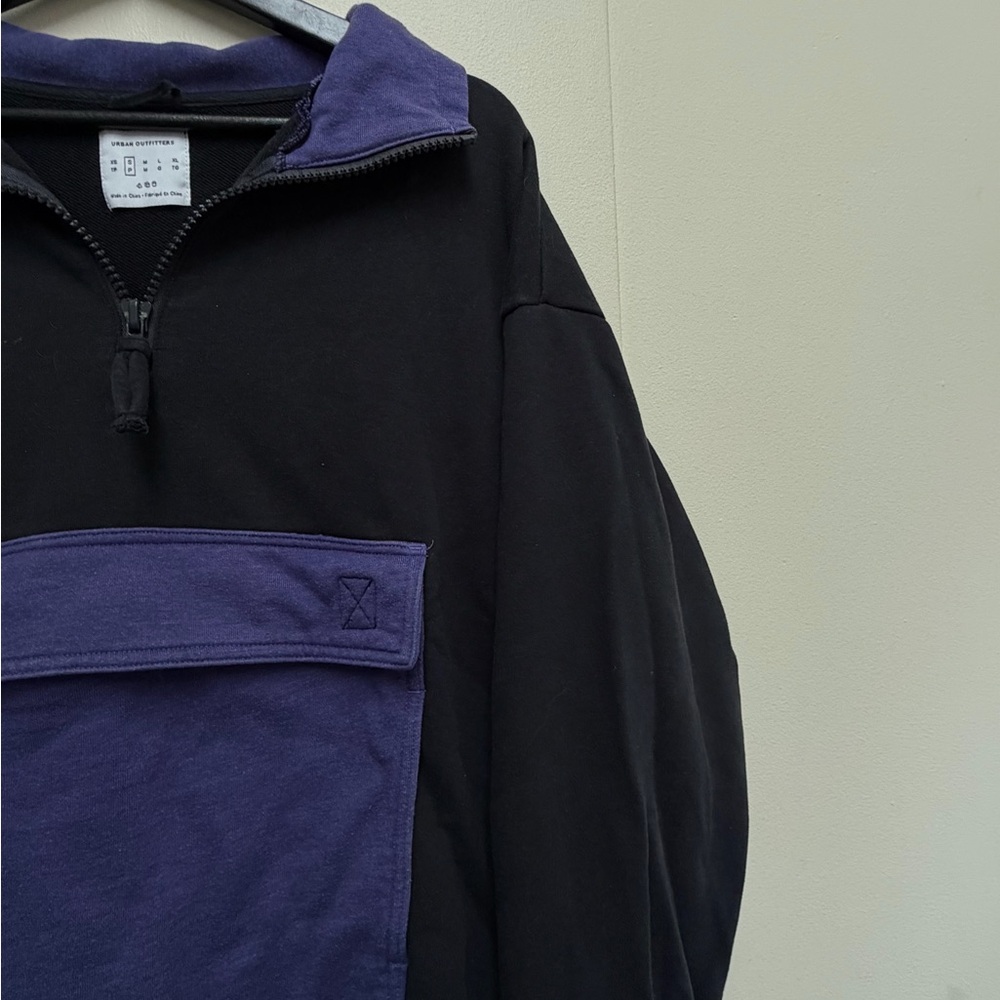 Urban Outfitters Black and Purple Zip-Up Jacket
